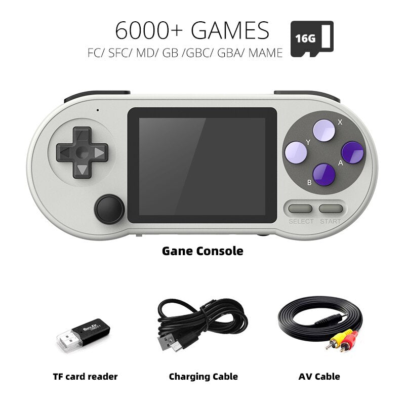 SF2000 Portable Handheld Game Console 3 Inch IPS Retro Game Consoles Built-in 6000 Games Retro Video Games For Kids