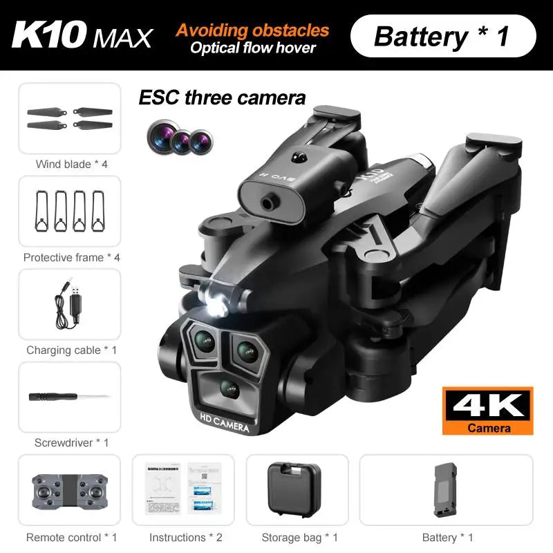 Lenovo K10Max Drone 4K Professinal With Three Camera Intelligent Optical Flow Localization Four-way Obstacle Avoidance RC 5000M